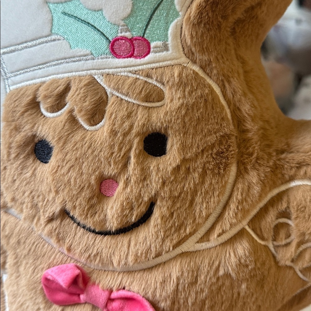 Cupcakes and Cashmere Christmas Faux Fur Gingerbread lollipop Boy Pillow 🍭 - Picture 4 of 11